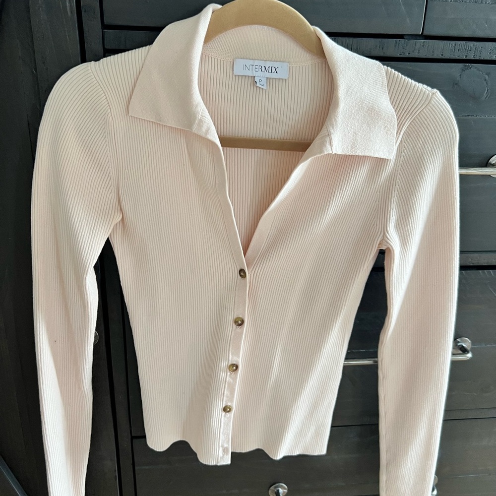 Intermix collared cardigan